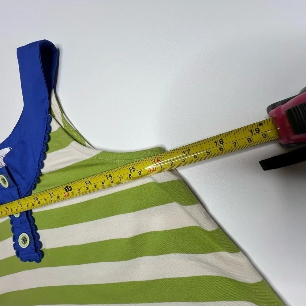 Matilda Jane Girls Size 12 Striped Swing Tank Top Green Blue NWOT